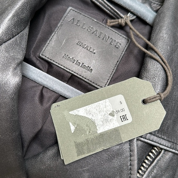 All Saints Billie Leather Biker Jacket - Picture 12 of 13